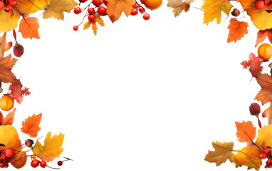 autumn leaves frame, generative AI