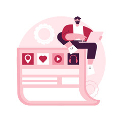 Bendable device technology abstract concept vector illustration. Bendable device technology, smartphone flexible display, next-generation electronics, foldable mobile phone abstract metaphor.