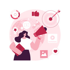 Macromarketing abstract concept vector illustration. Social influence, global marketing strategy, consumer behavior, market regulation system reseach, social responsibility abstract metaphor.