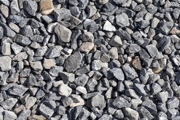 Crushed grey stones