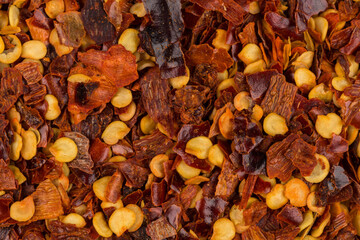 Pile of a crushed red pepper
