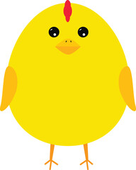 Illustration of a cute yellow chicken