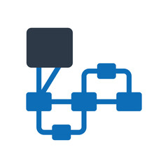 Information Architecture Flat Blue Icon Isolate On White Background Vector Illustration | Seo Icons