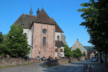 saint-pierre-et-saint-paul abbey church in andlau in alsace (france)