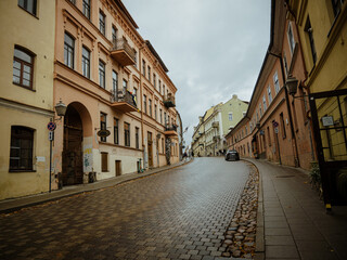 Narrow streets of the Old Town of Vilnius (Lithuania), one of the largest surviving medieval old towns in Northern Europe, UNESCO World Heritage Site