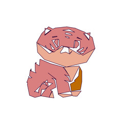 tiger color sketch with edge lines and transparent background