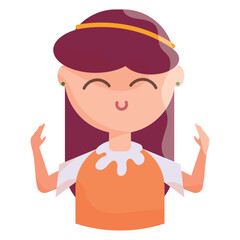 Isolated cute business female character Vector