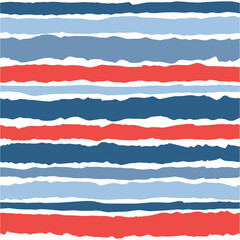 Tile vector pattern with red, blue and white stripes background