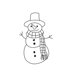 snowman in a hat, illustration 