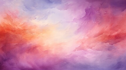 abstract watercolor background with orange sky
