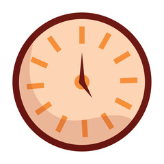 Isolated colored wall clock icon Vector