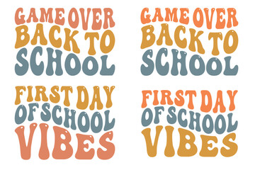 Game over Back to School, First Day of School Vibes Groovy retro SVG Design, T-Shirts, Onesie, Hoodies & Sweatshirts, Long Sleeve Tees, Tank Tops,
Mugs, Wall Art, Drinkware, Pillows, Blankets, Sticker