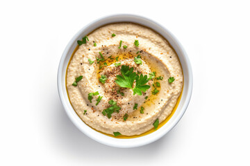 Baba ghanouj on a marble background. generative ai