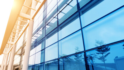 Glass wall on modern office building © xy