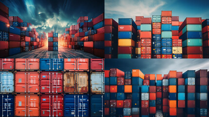 Fototapeta premium stacks of containers of containers