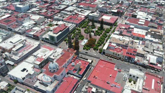 Aerial View of Downtown Tepic, Nayarit. Mexico