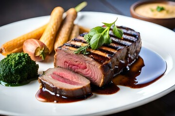 The steak was cooked to a mouthwatering medium rare, allowing the flavors to shine through.