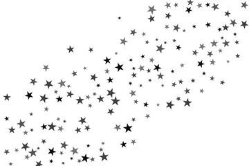 Star confetti. Silver casual confetti background. Bright design pattern.