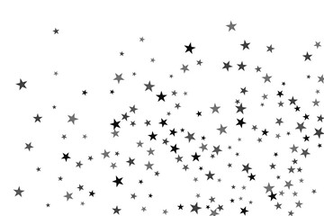 Star confetti. Silver casual confetti background. Bright design pattern.