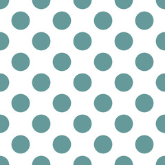 Seamless vector pattern with cute pastel light mint green polka dots on white background. For web design, desktop wallpaper, card, invitation, wedding, baby shower, album, background, art, decoration 