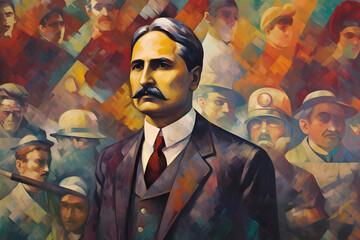 Portrait of Doctor Allama Muhammad Iqbal. (The national poet of Pakistan).