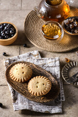 Fototapeta premium coockies of shortbread dough with jam