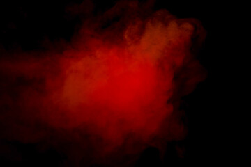Orange and red steam on a black background.