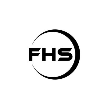 FHS letter logo design with white background in illustrator, cube logo, vector logo, modern alphabet font overlap style. calligraphy designs for logo, Poster, Invitation, etc.