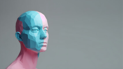 Facial Recognition Technology Minimalist Digital Concept Render