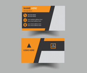 modern design template for business card ,orange and black colors with picture