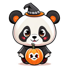 panda halloween little ghost festival pumpkin
