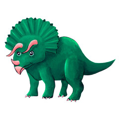 Hand painted Dinosaur Set. Colorful design. Isolated items, without background.	