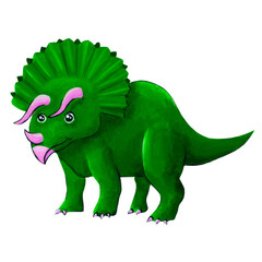 Hand painted Dinosaur Set. Colorful design. Isolated items, without background.	