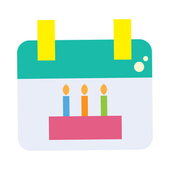 Isolated colored birthday calendar icon Vector