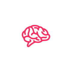 brain vector illustration pink color concept