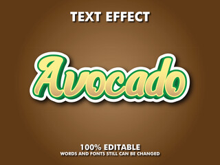Editable text style effect - Avocado  text style theme, fruit, and natural text style