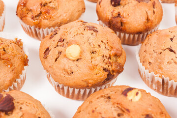 Sweet muffins isolated on a white background