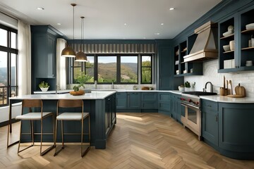modern kitchen interior with kitchen generated Ai Technology