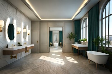 modern bathroom interior generated Ai Technology