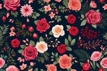 beautiful romantic flowers generated by AI tool