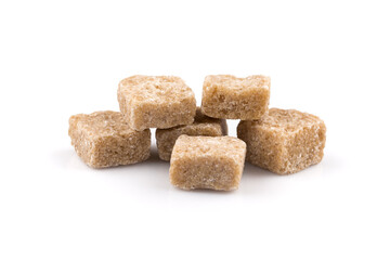 brown sugar cubes isolated