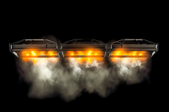 real empty Bright stadium arena with lights and smoke ,big stadium bulbs festival event advertising concept - Generative AI - Powered by Adobe