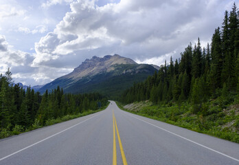 Icefields Parkway Road in Jasper National Park, Canada