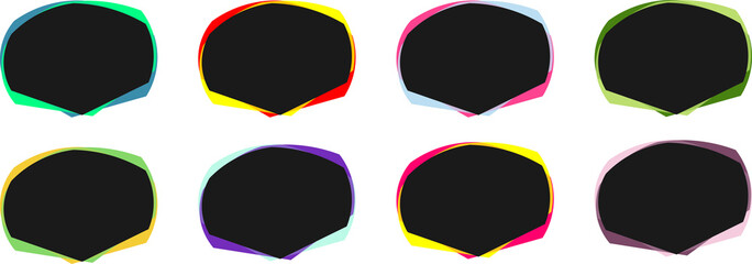 Bubble banners, isolated on transparent background, PNG elements