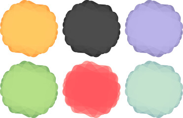 Bubble banners, isolated on transparent background, PNG elements