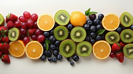 healthy fresh fruit in isolated white background