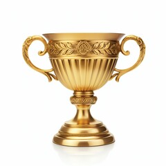 Fototapeta na wymiar Gold Winner Cup Trophy Isolated on White Background. Generative ai