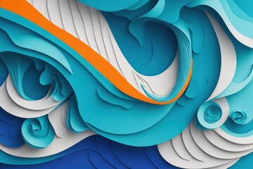 3D abstract paper art style, design layout for business presentations, flyers, posters, printsration, cards, brochure cover. Paper cut background. Ai generated.