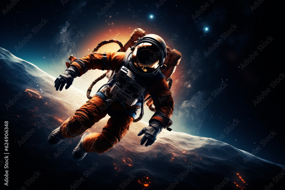 Wall mural astronaut in space, epic image. generative ai