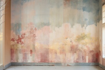 faded mural with color swatches for matching original hues, created with generative ai